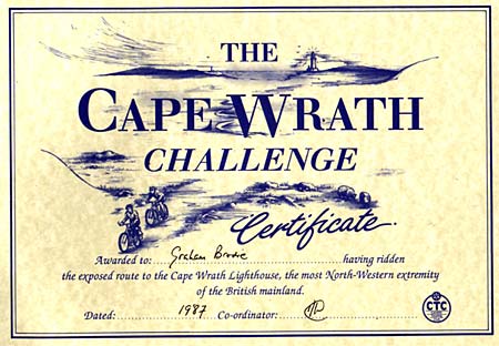 Cape Wrath Challenge Certificate (CTC)