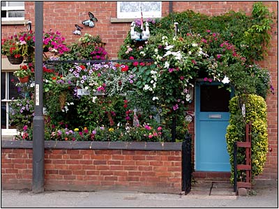 Leominster - flowery house.